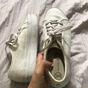 White Michael Kors platform sneakers- Size 6.5